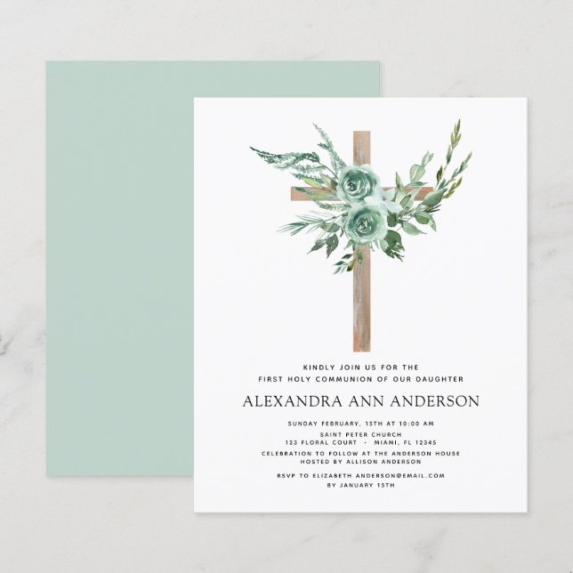 Budget Première Communion Sainte Verdure Eucalyptu (Devant / Derrière)