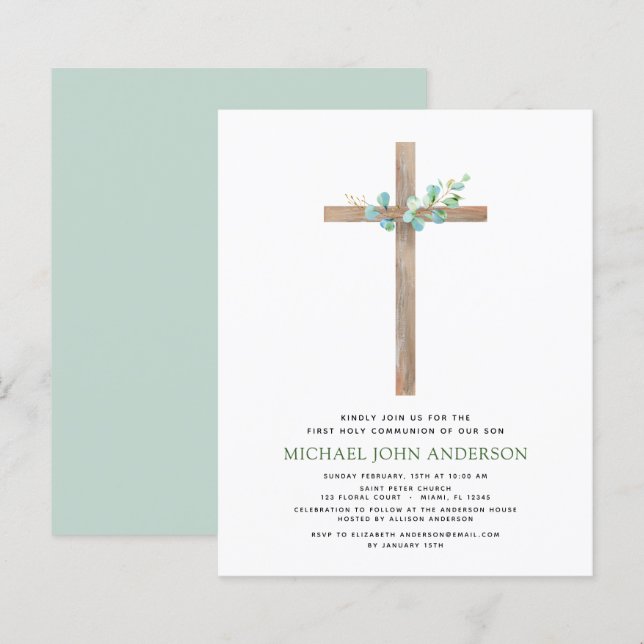 Budget Première Communion Sainte Verdure Eucalyptu (Devant / Derrière)