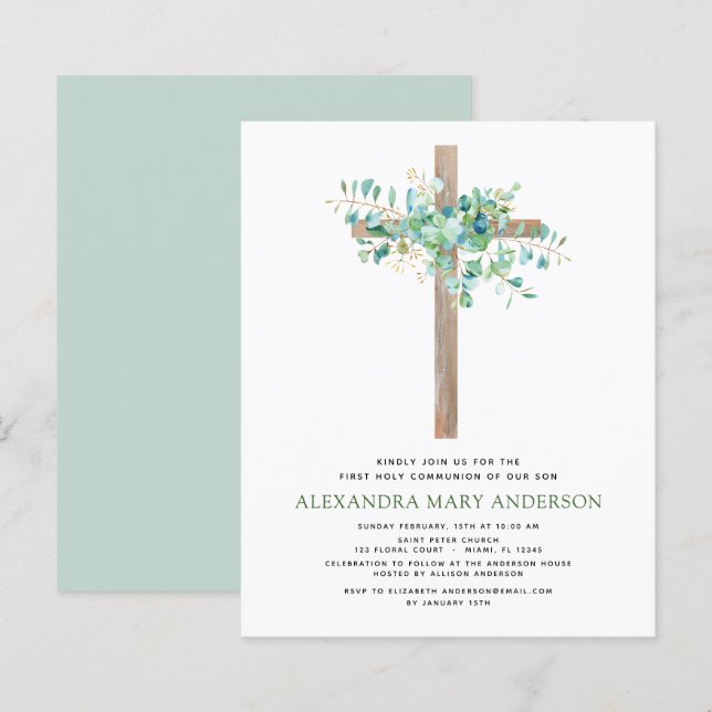 Budget Première Communion Sainte Verdure Eucalyptu (Devant / Derrière)