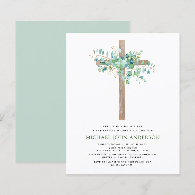 Budget Première Communion Sainte Verdure Eucalyptu (Devant / Derrière)