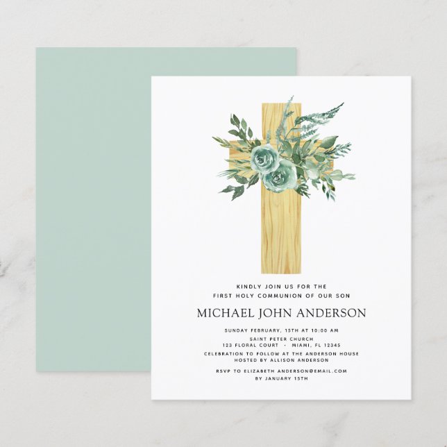 Budget Première Communion Sainte Verdure Eucalyptu (Devant / Derrière)