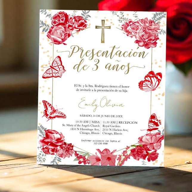 Budget Presentación 3 años Espagnol Invitation (Créateur téléchargé)