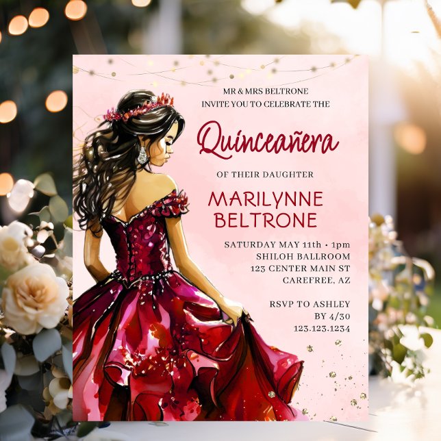 Budget Princesse Quinceañera Rouge Or (Créateur téléchargé)