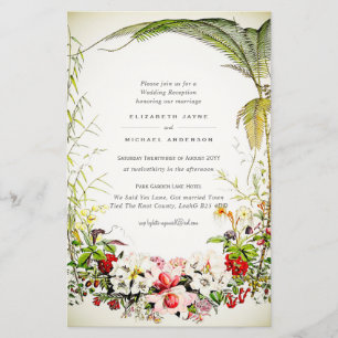 BUDGET Printemps Vintage Floral Mariage Invitation