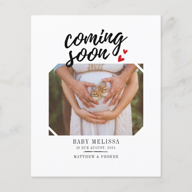 Budget Prochainement Grossesse Photo Faire-part (Devant)