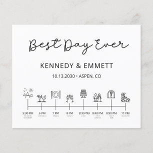 Budget Programme de calendrier du jour de mariage 