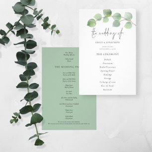 Budget Programme moderne de mariage Eucalyptus