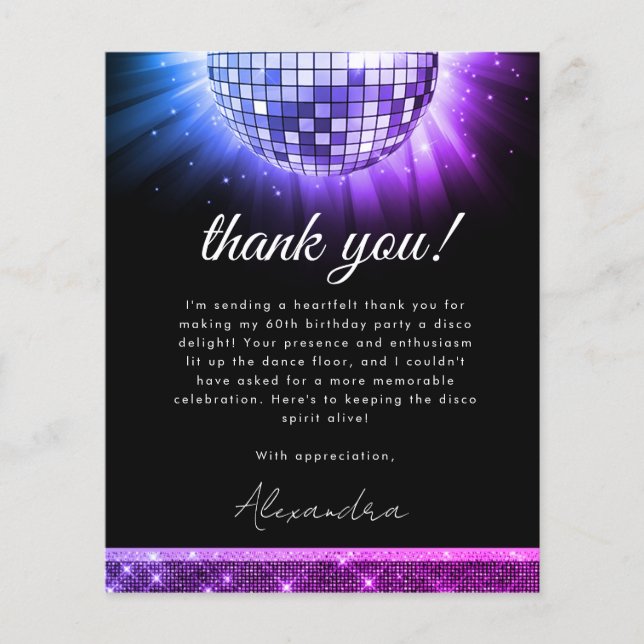 Budget Purple 60e anniversaire Disco Ball Card (Devant)