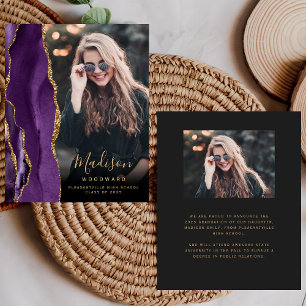 Budget Purple Agate Photo Dark Grad Faire-part