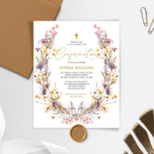 BUDGET Purple Fleurs sauvages Confirmation Invitat