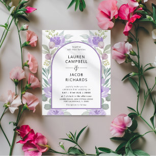 Budget Purple Floral Arche Faire-part de mariage