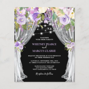 Budget Purple Floral Faire-part de mariage