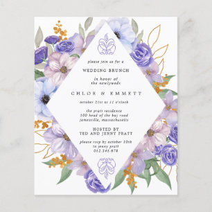 Budget Purple Floral Mariage Brunch Invitation