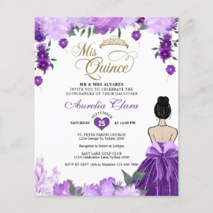 BUDGET Purple Floral Princess Mis Quince