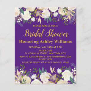 Budget Purple Gold nuptiale de douche Invitation P