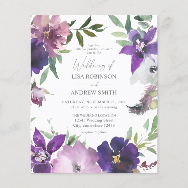Budget Purple - Lavande et Mariage Floral Violet (Devant)