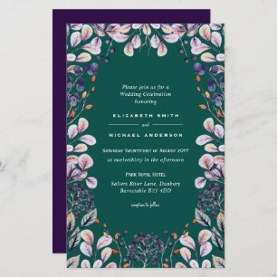 BUDGET Purple Lavender Feuilles mariage invite A9