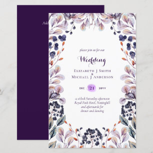 BUDGET Purple Lavender Feuilles mariage invite A9