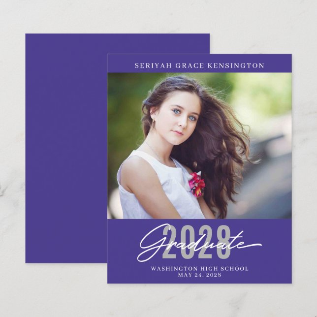 Budget Purple Moderne Élégant Graduation (Devant / Derrière)