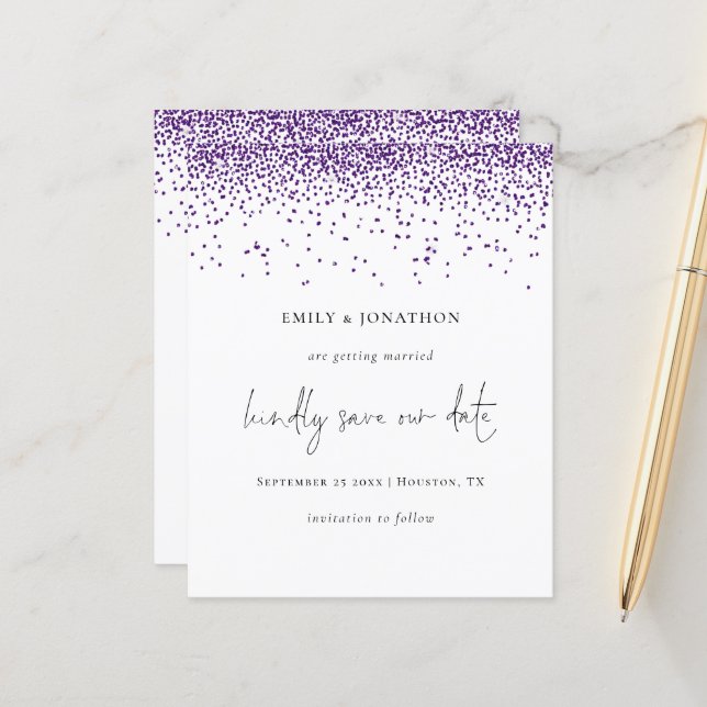 Budget Purple Parties scintillant Confetti Glam En (Devant/Arrière en situation)