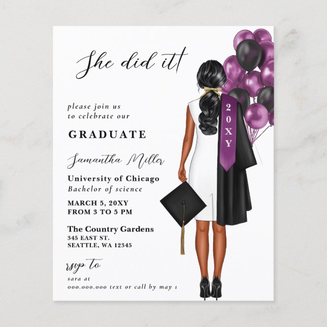 Budget Purple Photo Elle L'A Fait Graduation (Devant)