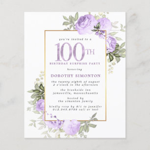 Budget Purple Rose 100e anniversaire Surprise Part