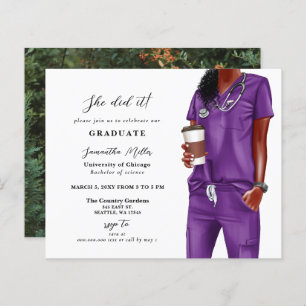 Budget Purple Scrubs Infirmière Photo Invitation
