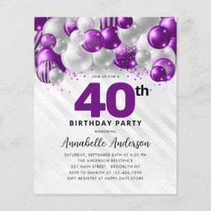 Budget Purple Silver Balloon Parties scintillant 4