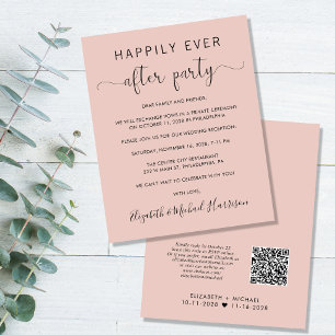 Budget QR Code Blush Mariage Réception Invitation