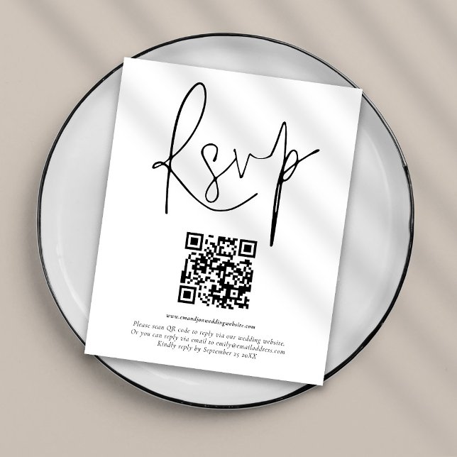 Budget QR Code de mariage de script RSVP (Créateur téléchargé)
