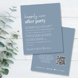 Budget QR Code Dusty Blue Wedding Invitation de ré<br><div class="desc">Faire-part de mariage bleu poussiéreux et simple, bon marché, et invitation à la réception. L'avant présente "Happily Ever After Party" dans un mélange d'un script blanc contemporain et d'une typographie blanche moderne audacieuse. Personnalisez votre faire-part et votre invitation et ajoutez vos noms dans un script de type signature. Au contraire,...</div>