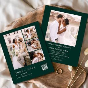 Budget QR Code Emerald Faire-part de mariage vert
