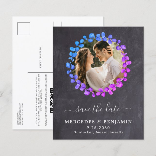 Budget QR Code Enregistrer La Date Botanique Eucal (Devant / Derrière)