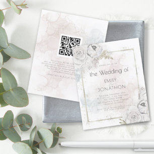 Budget QR Code Floral Aquarelles Mariage Invitatio