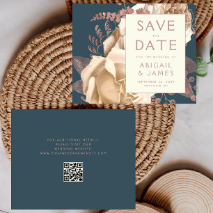 Budget QR Code Floral Mariage Turquoise Enregistre