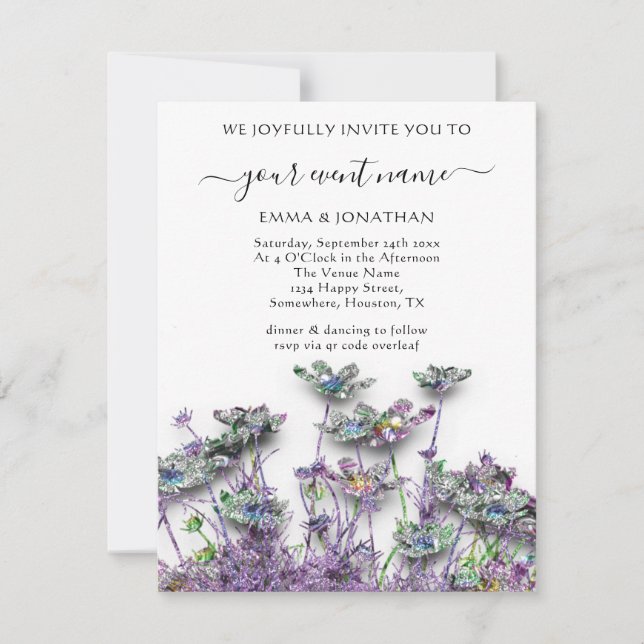 Budget QR CODE Floral Meadow Purple (Devant)