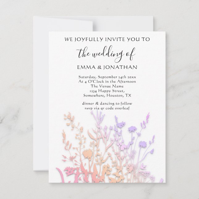 Budget QR CODE Floral Meadow Rose blanche (Devant)