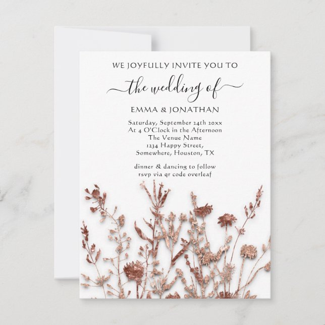 Budget QR CODE Floral Meadow Rose blanche (Devant)