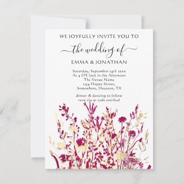 Budget QR CODE Floral Meadow White Marsala (Devant)