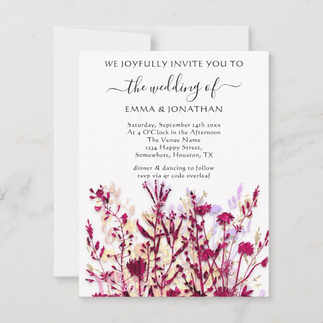 Budget QR CODE Floral Meadow White Marsala Gold (Devant)