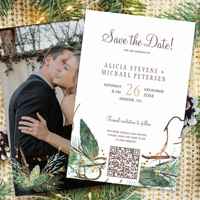 Budget QR code forêt PHOTO mariage enregistrer la  (Créateur téléchargé)
