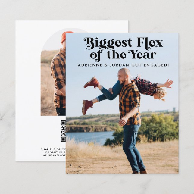 Budget QR Code Funny Photo Fiançailles (Devant / Derrière)