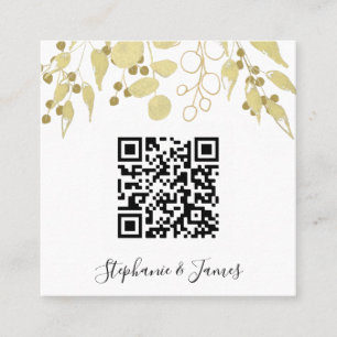 Budget QR Code Gold Foliing Faire-part de mariage