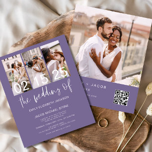 Budget QR Code Lavender Purple Faire-part de maria