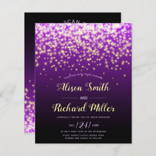 BUDGET QR code Lights violet faire-part de mariage