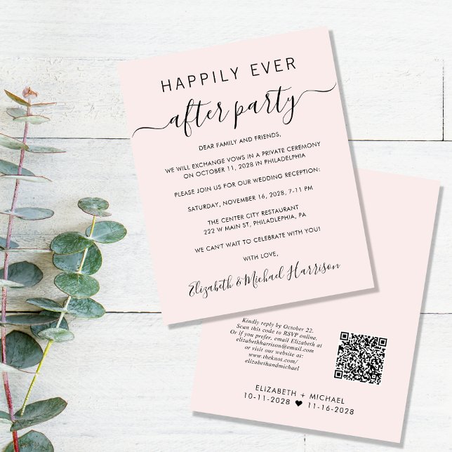 Budget QR Code Mariage rose RécepteurIon Invitatio (Créateur téléchargé)