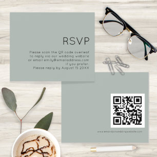 Budget QR Code Mariage Silvery Sage Green RSVP