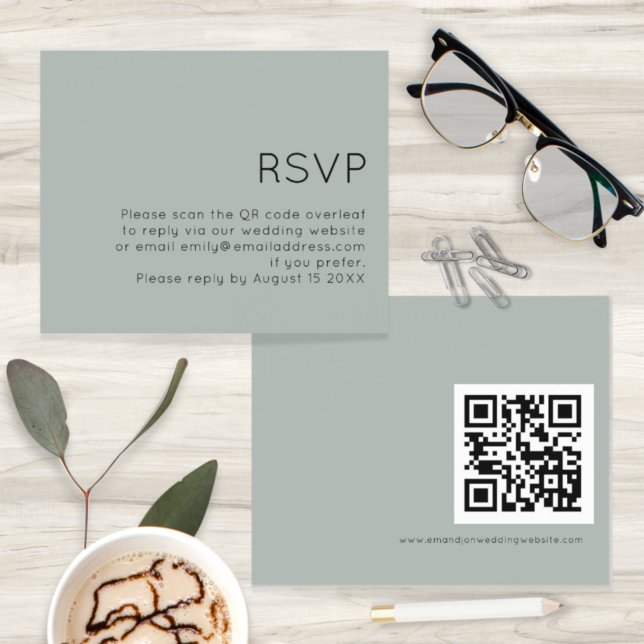 Budget QR Code Mariage Silvery Sage Green RSVP (Créateur téléchargé)