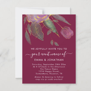 Budget QR Code Marsala Gold Flowers rose