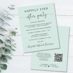 Budget QR Code Mint Mariage Réception Invitation